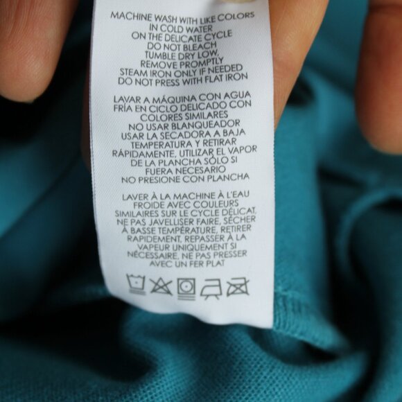 CAbi Beautiful Pencil Sigourney Skirt #3220 Turqouise Blue two back slits ~Sz 4 - Picture 5 of 5